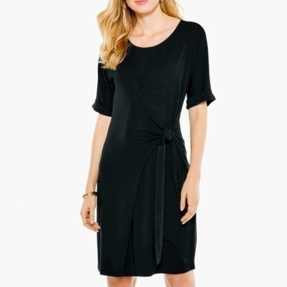 NIC+ZOE Dresses & Skirts - Nic + Zoe Knit Tie Dress‎ Black Onyx Medium